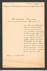 k.k. naturhistorisches Hofmuseum, Intendanzakten 1885-1896 (Hauer), Aktenzahl Z.277/1887, Seite 1